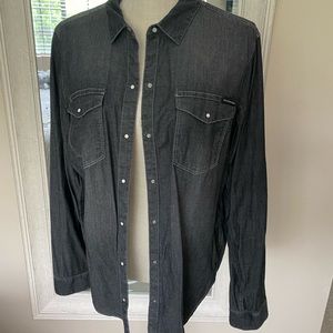 Calvin Klien Lightweight Black Denim Button Down